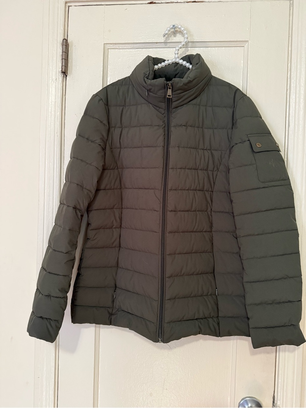 Ralph Lauren Olive Green Quilted Puffer Jacket